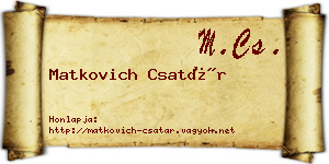Matkovich Csatár névjegykártya
